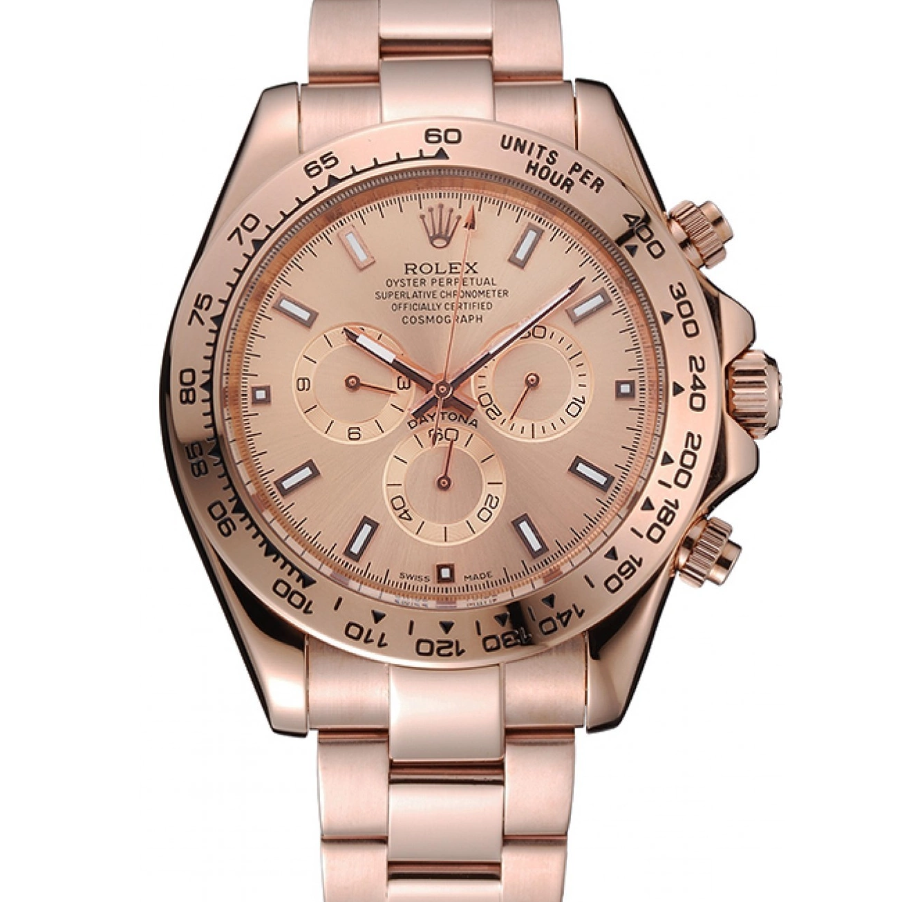 Aaa replica watch 1454247 And Rose Daytona Case Pink Gold Bracelet Cosmograph Dial Rolex 0727